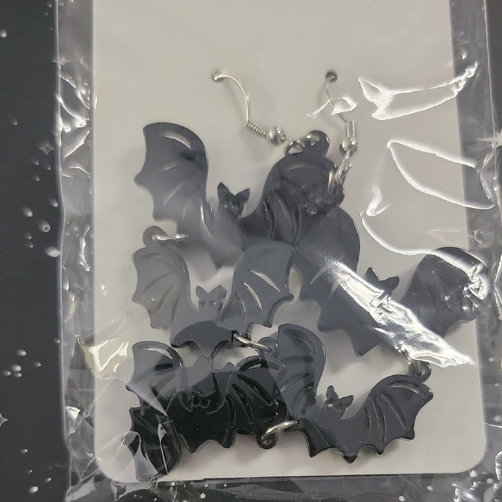 Black Bat Earrings